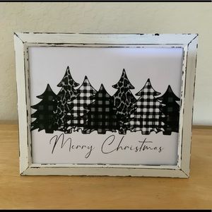 Farmhouse Buffalo Christmas trees picture 8x10 w/frame